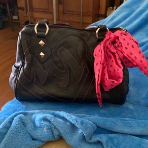 Black metal mulisha purse